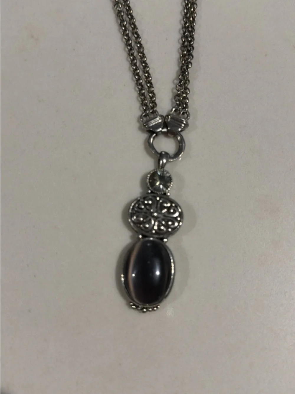 Cookie Lee Silver- tone pendant necklace